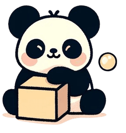 Illustration d'un panda qui joue avec un bloc
